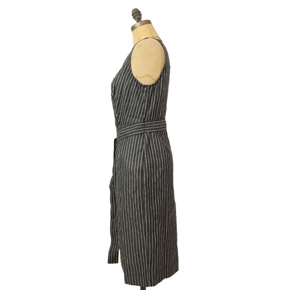 Rachel Roy Shift Dress 4 Belted Button Chambray Striped Gray NWT $139 B52 - Picture 4 of 6